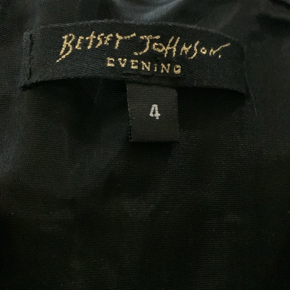 Black Betsy Johnson Evening strapless mermaid dress w/ ruffles & boning size 4 - Picture 7 of 9